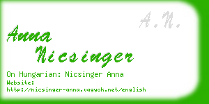 anna nicsinger business card